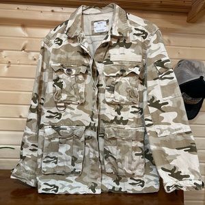 Bershka Camouflage Denim Jacket